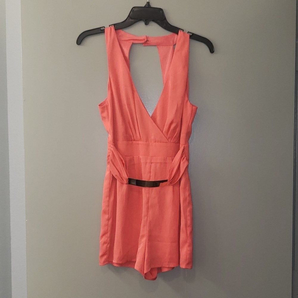 NEW Ark&Co Salmon Romper with silver buckle